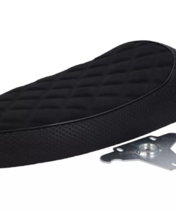 NOUVEAU ! Selle Noire NISA Sport damier- Pour Vespa PX (avant 1984), Sprint, GT, GTR, Super, TS, GL, VNA, VBA, VNB, VBB, T4 - (en combinaison avec réservoir plat uniquement, pas sur Rally, SS180 )