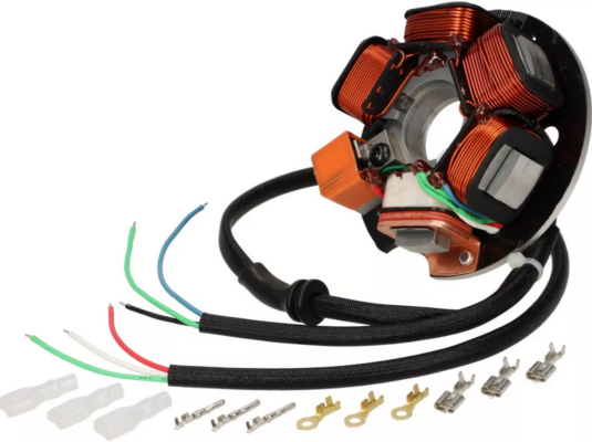 Stator d'allumage -BGM PRO pour Vespa PK XL / aussi pour Conversion 50/Primavera- 5 bobines, 6 câbles (bouts de câble détachés) -