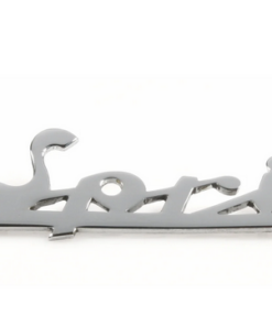 Pack insigne (logo) tablier + coque arrière pour vespa SS50 - SS90 version chrome
