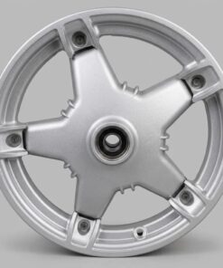 NOUVEAU ! Pack de 2 jantes alu tubeless "VMC tulipe" gris / 2,1 x 10 pour vespa PX 80-125-150-200 / 50 / Primavera / ET3 / GTR / TS / Rally …. )