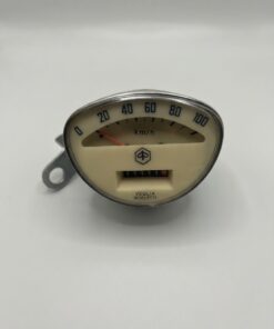 Compteur de vitesse 100 km/h -QUALITÉ OEM (1965-1971 nouveau logo hexagonal)- Vespa 50 Super Sprint SS50, V5SS1T, Super Sprint 90-SS90 V9SS1T, 125 Primavera VMA2T, 125 Super VNC1T, 150 Super VBC1T
